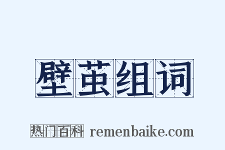 壁茧组词是什么意思的图片